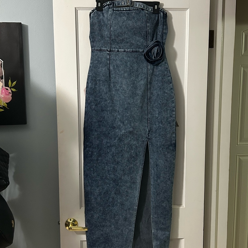 Fashion Nova Blue Denim Piece